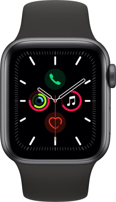 Apple Watch Series 5 40mm (stellargrå alu/sort sportsreim)