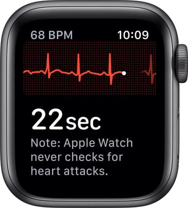 Apple Watch Series 5 40mm (stellargrå alu/sort sportsreim)