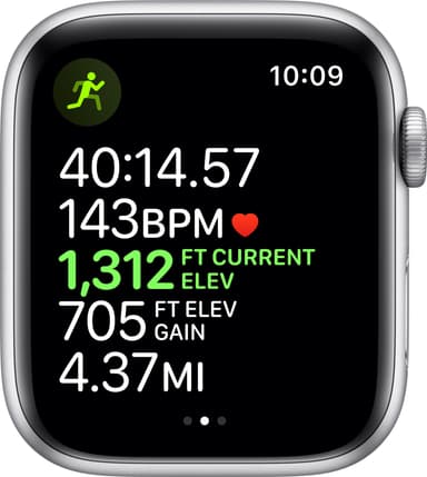 Apple Watch Series 5 44mm (sølv alu/hvit sportsreim)