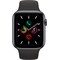 Apple Watch Series 5 44 mm (stellargrå alu/sort sportsreim)
