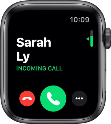 Apple Watch Series 5 44 mm (stellargrå alu/sort sportsreim)