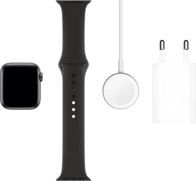 Apple Watch Series 5 40mm (stellargrå alu/sort sportsreim)