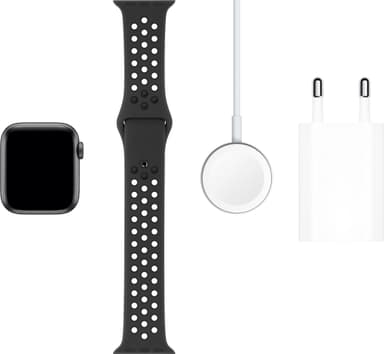 Apple Watch Series 5 Nike+ 40 mm (stellargrå alu/sort Nike sportsreim)