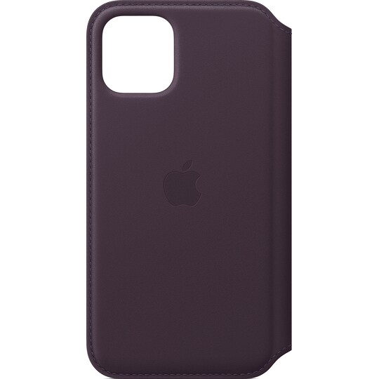iPhone 11 Pro foliodeksel i skinn (aubergine)