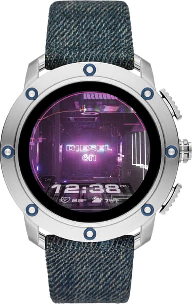 Diesel Axial smartklokke 48 mm (rustfritt stål/blå)
