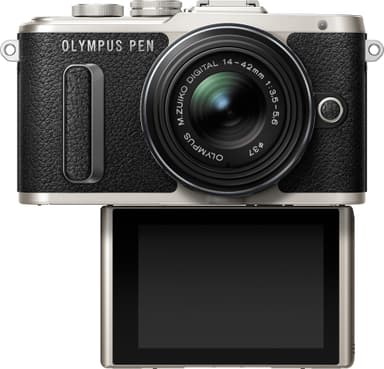 Olympus PEN E-PL8 CSC-kamera + 14-42 mm 1442 IIR-objektivsett (sort)