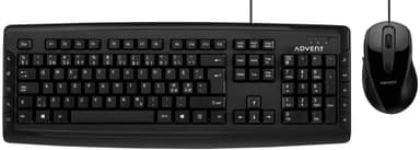 Advent kablet tastatur og mus (sort)