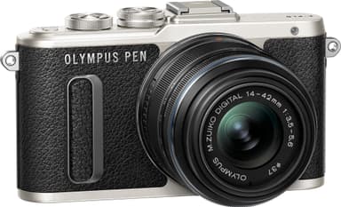 Olympus PEN E-PL8 CSC-kamera + 14-42 mm 1442 IIR-objektivsett (sort)