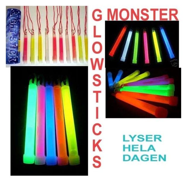 Glowsticks 10-pakk  - Mixed