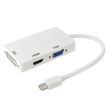 Mini Displayport til HDMI + VGA + DVI Adapter