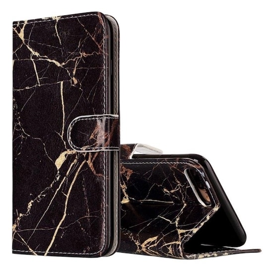 Svart Marmor Lommebok iPhone 8 Plus & 7 Plus