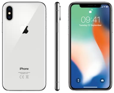 iPhone X 64 GB (sølv)