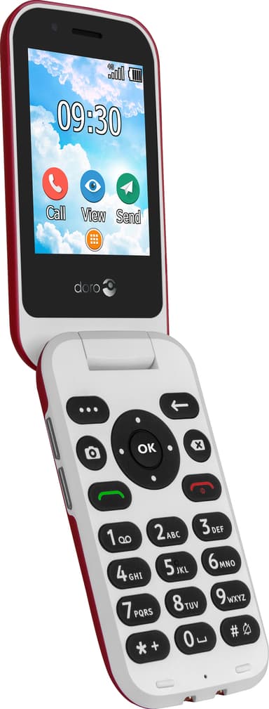 Doro 7031 mobiltelefon (rød/hvit)