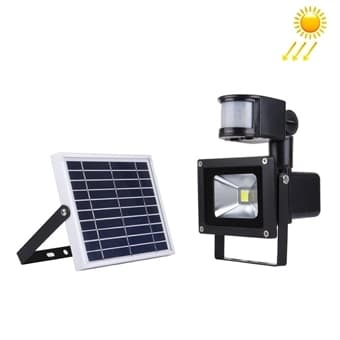 Solcelledrevet LED-Lampe Utebelysning 10W med bevegelsessensor