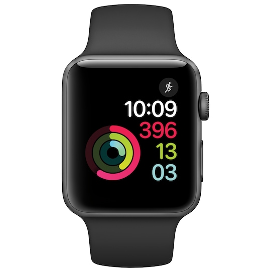 Apple Watch Series 2 Sport 42 mm (grå alu/sort rem)