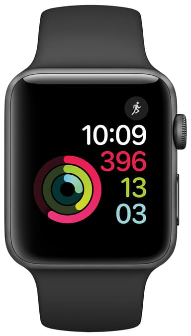 Apple Watch Series 2 Sport 42 mm (grå alu/sort rem)