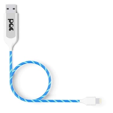 PAC Ladekabel Lightning 1m Blå LED Belyst Kabel