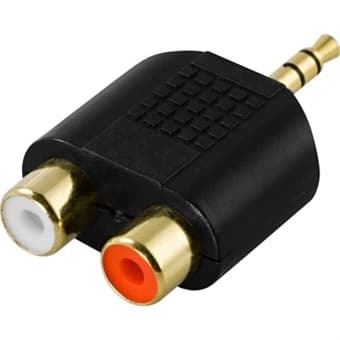 multimedia-adapter, 2xRCA hunn til 3,5mm hann