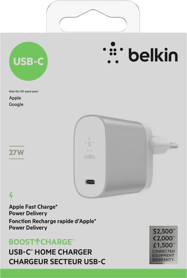 BOOST↑CHARGE 27W USB-C lader (sølv)