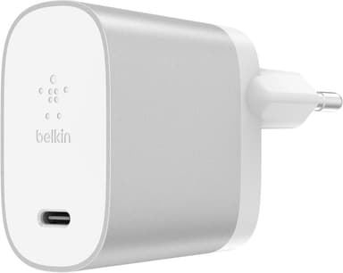 BOOST↑CHARGE 27W USB C lader (sølv) Vegglader Elkjøp Belkin BOOST↑CHARGE USB C lader (hvit) Vegglader Elkjøp