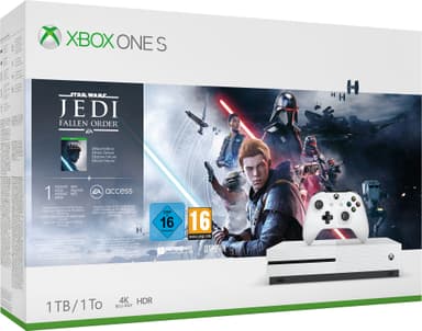 Xbox One S 1 TB: Star Wars Jedi: Fallen Order spillpakke (hvit)