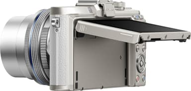 Olympus PEN E-PL8 CSC kamera + 14-42 mm pannekakeobjektivsett (hvit)