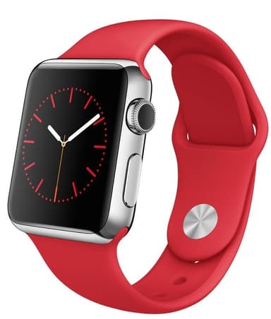 Apple Watch 38 mm stålkasse m/sportsrem (rød)