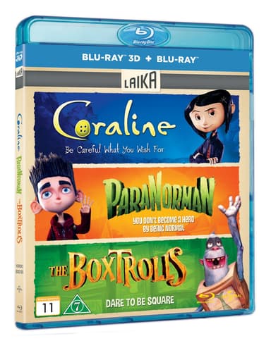 Coraline/ParaNorman/Bokstrollene (3D Blu-ray + Blu-ray)