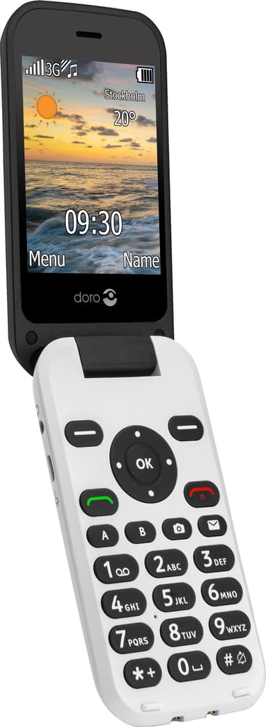 Doro 6621 mobiltelefon (sort/hvit)