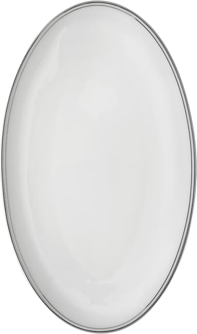 Wik & walsøe fnugg oval asjett 20cm hvit/sølv