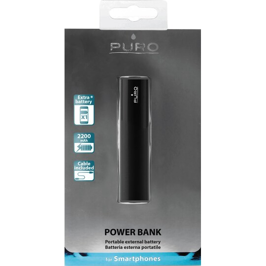 Puro powerbank 2200 mAh (sort)