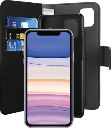 Puro 2-i-1 lommebok til iPhone 11 (sort)