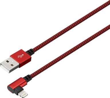 Sandstrøm flettet Lightning-kabel (rød/sort)
