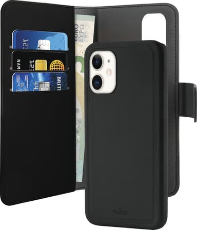 Puro 2-i-1 lommebok til iPhone 11 (sort)