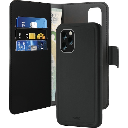Puro 2-i-1 lommebok til iPhone 11 Pro (sort)