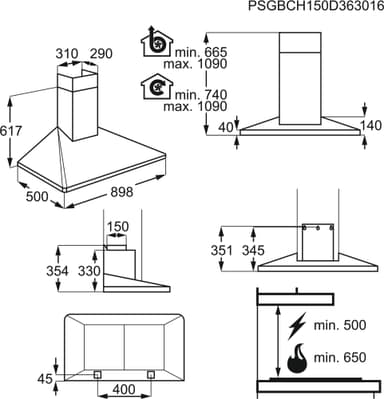 Electrolux ventilator EFF90560OK (sort)