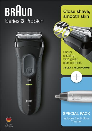 Braun Series 3 ProSkin 3000VS barbermaskin BRA3000EN