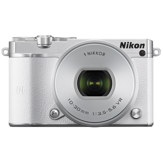 Nikon 1 J5 hybridkamera + 10-30 mm objektiv (hvit)
