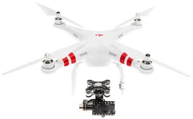 DJI Phantom 2 V.2 drone + RTF + H4-3D gimbal (hvit))