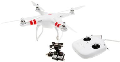 DJI Phantom 2 V.2 drone + RTF + H4-3D gimbal (hvit))