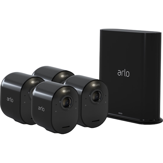 Arlo Ultra 4K trådløst sikkerhetssystem /sort (4-pakk)