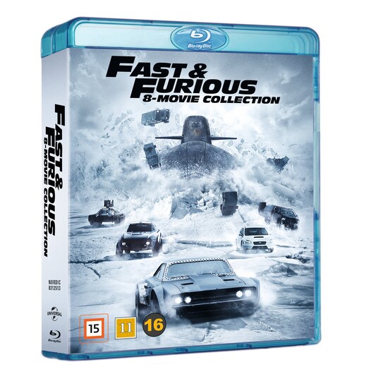 Fast & Furious 1-8 Samleboks (Blu-ray)