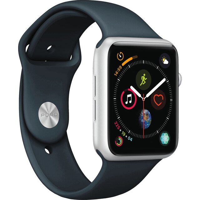 Puro Icon sportsreim i silikon til Apple Watch 42/44/45 mm (marineblå)