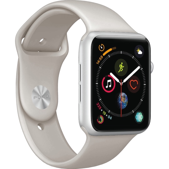 Puro Icon sportsreim i silikon til Apple Watch 42/44/45 mm (lys grå)