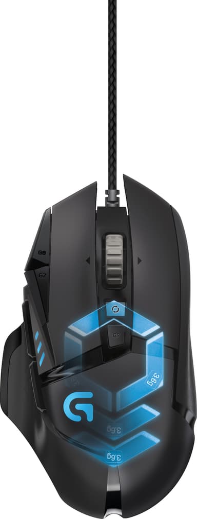 Logitech G502 Proteus Spectrum gamingmus (sort)