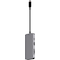 Unisynk USB-C 8-i-1 dokking-hub (grå)