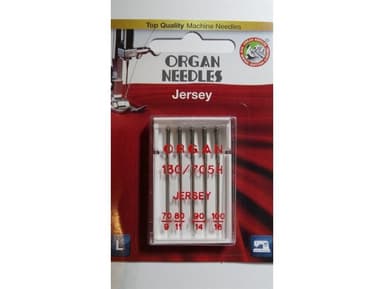Nåler, Jersey(Ball Point) str.70-100, 5pk, Organ
