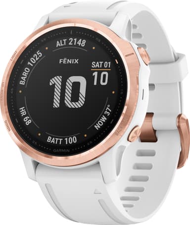 Garmin Fenix 6s Pro GPS smartklokke 42 mm (roségull/hvit)