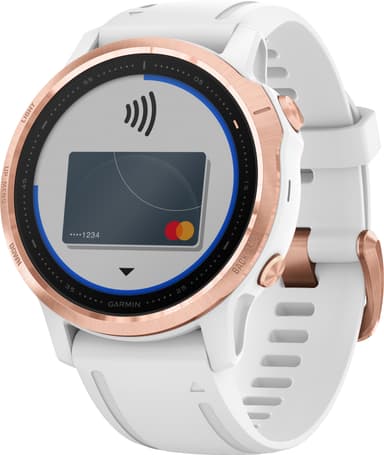 Garmin Fenix 6s Pro GPS smartklokke 42 mm (roségull/hvit)