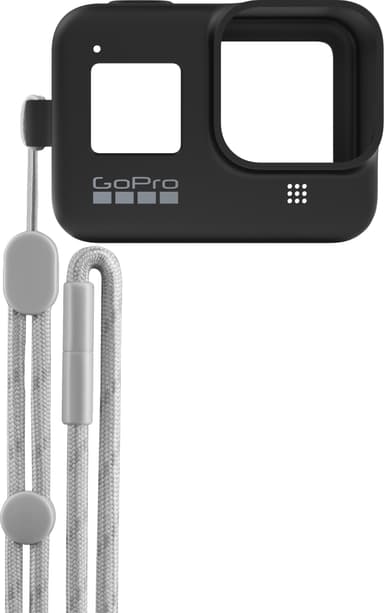 GoPro silikondeksel + halssnor (sort)